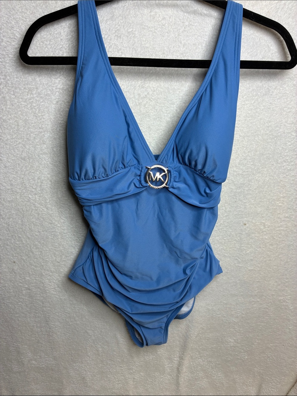 Michael Kors Periwinkle Blue One-Piece Swimsuit with MK Medallion